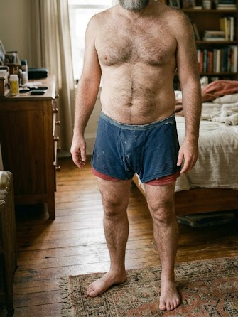 Cueca Slip Algodão Azul Canelada