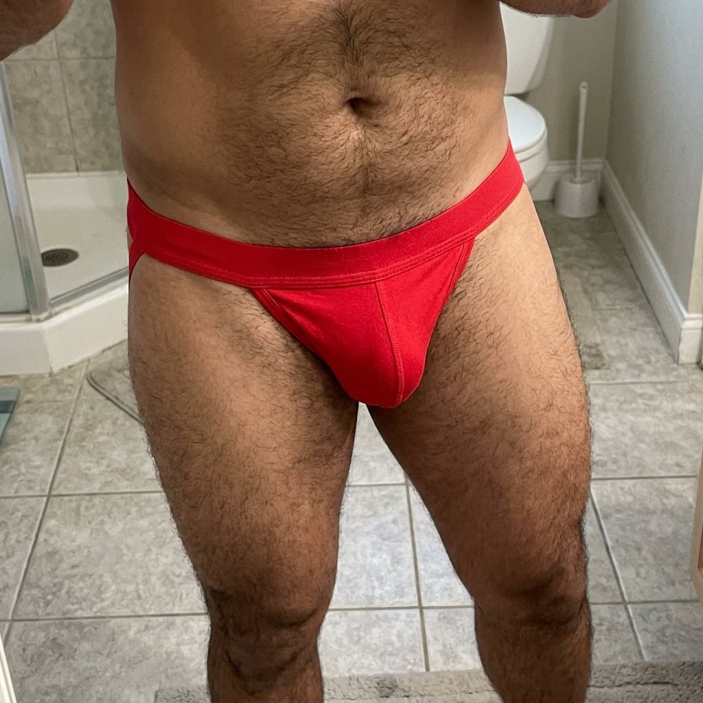 Cueca Jockstrap Mash Vermelha Banheiro