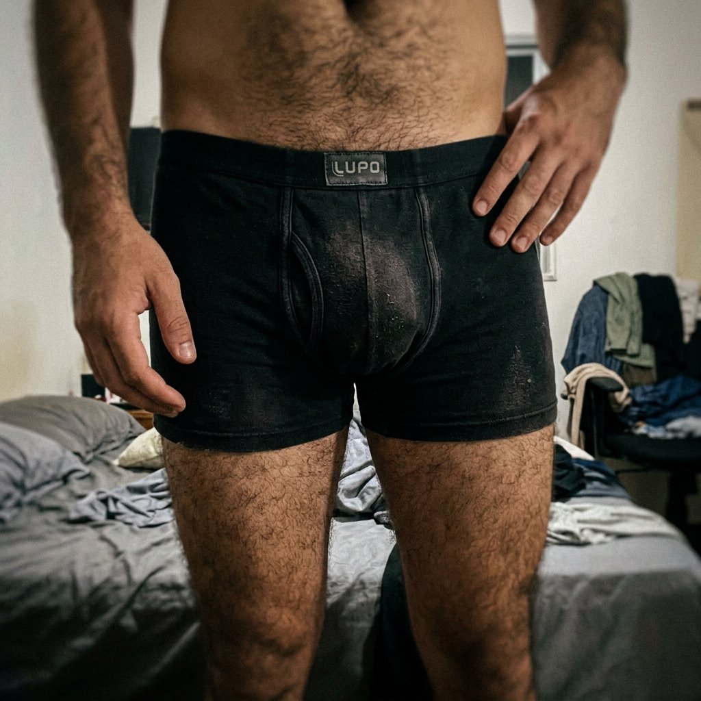 Cueca Boxer Lupo Preta Muito Usada Hairy