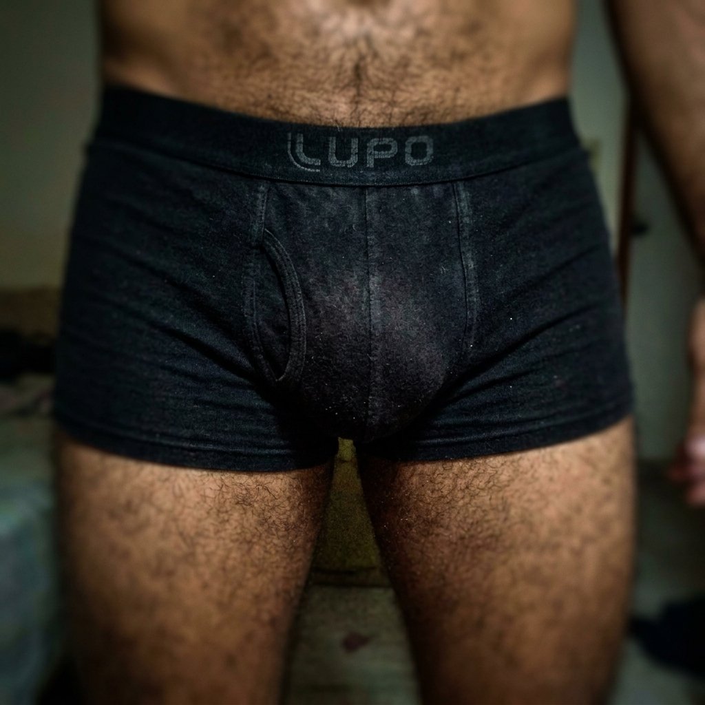 Cueca Boxer Lupo Preta Sport Muito Usada Hairy