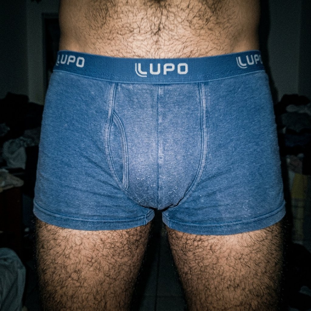 Cueca Boxer Lupo Azul Sport Muito Usada Hairy