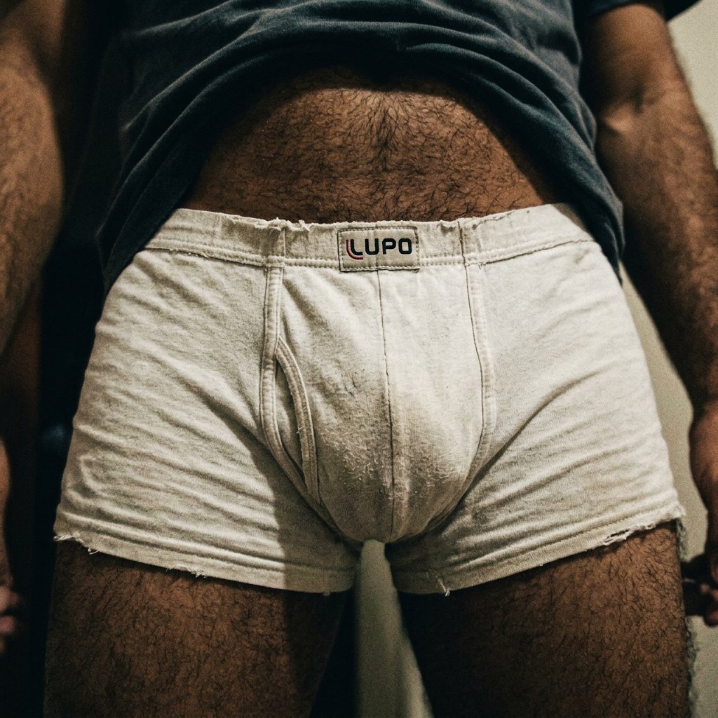 Cueca Boxer Lupo Branca Muito Usada Hairy 3