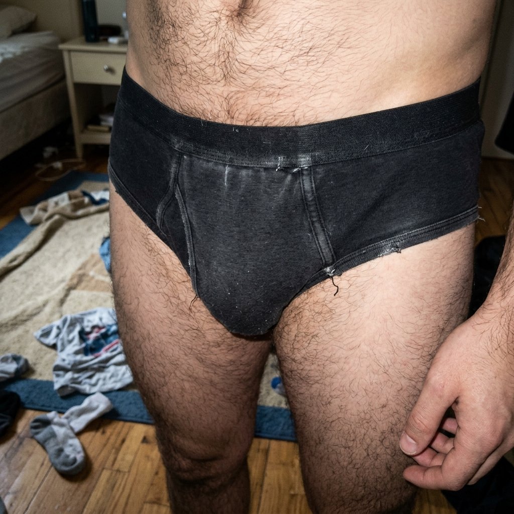 Cueca Slip Mash Preta Muito Usada Hairy