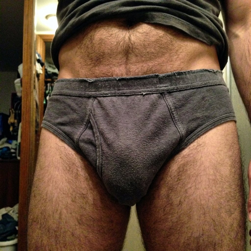 Cueca Slip Mash Cinza Confort Muito Usada Hairy