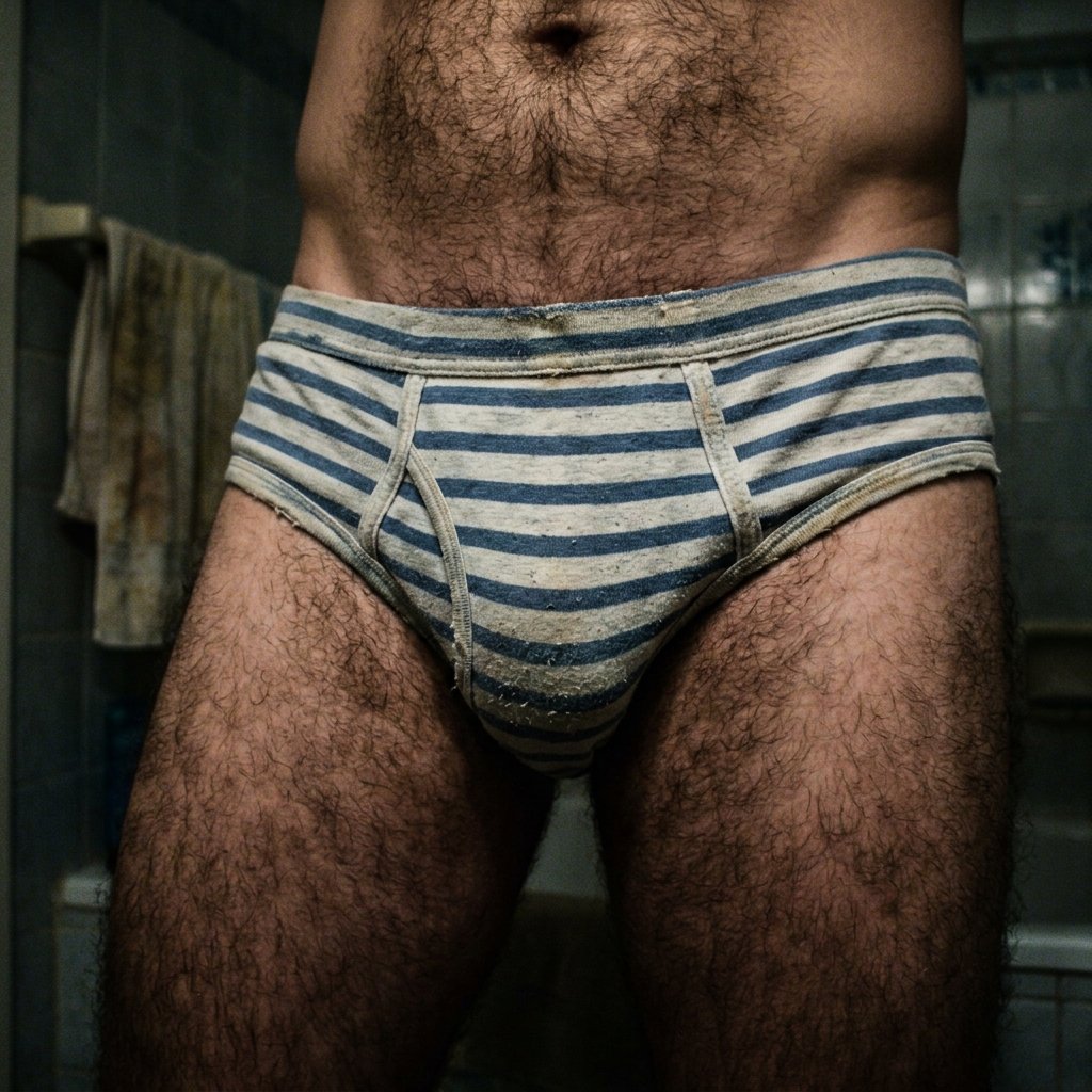 Cueca Slip Mash Listrada Muito Usada Hairy