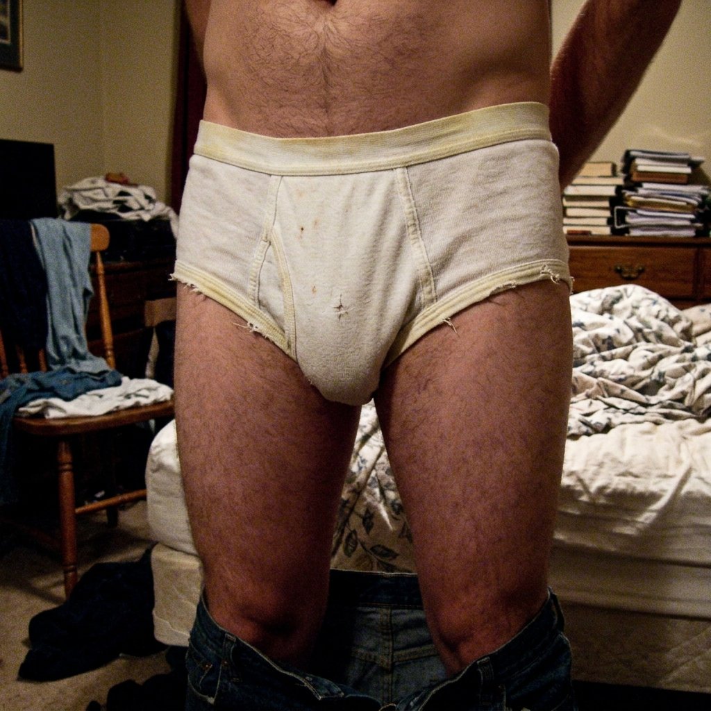 Cueca Slip Mash Branca Confort Muito Usada Hairy