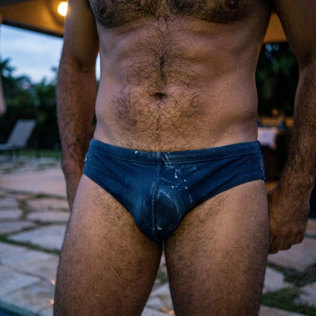 Sunga Slip Azul Muito Usada Hairy