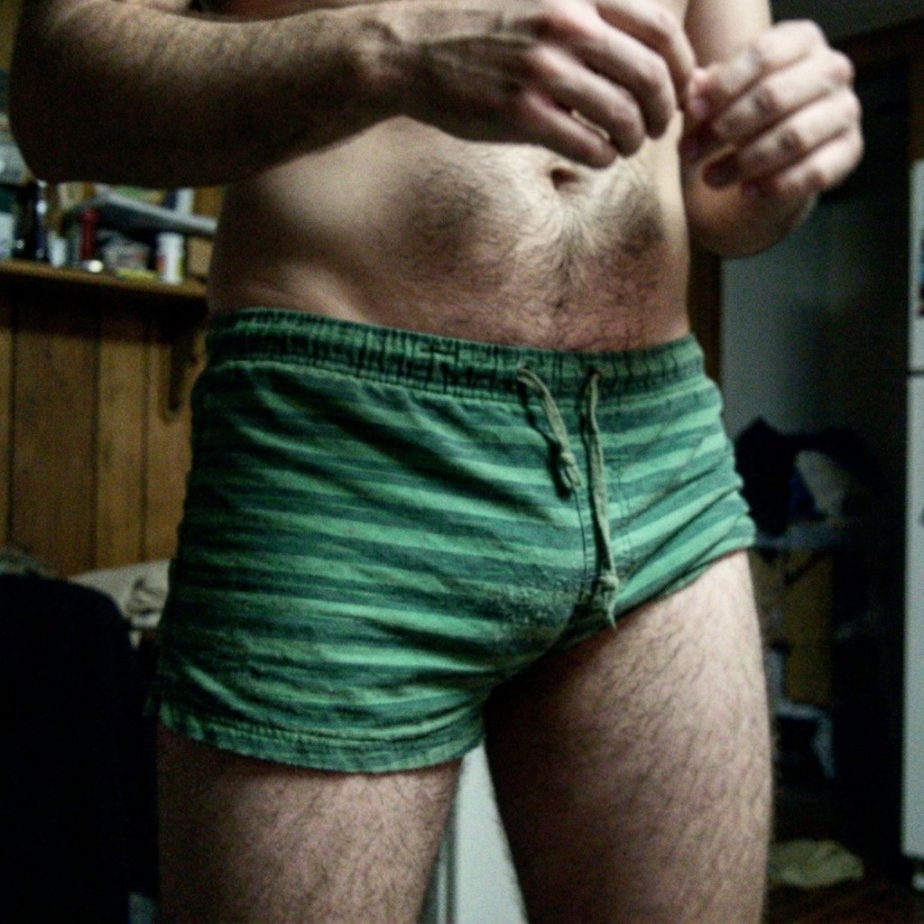 Sunga Slip Listrada Verde Muito Usada Hairy 2