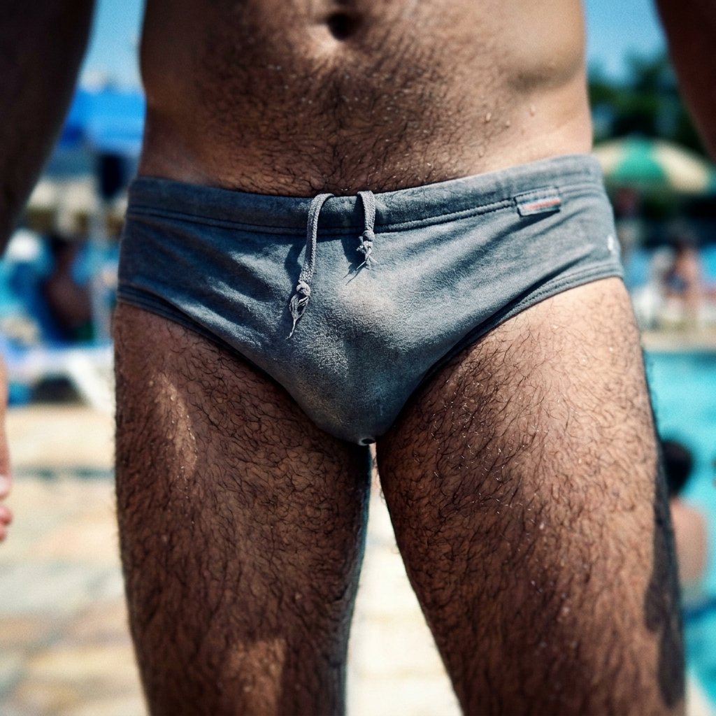 Sunga Slip Cinza Muito Usada Hairy 2