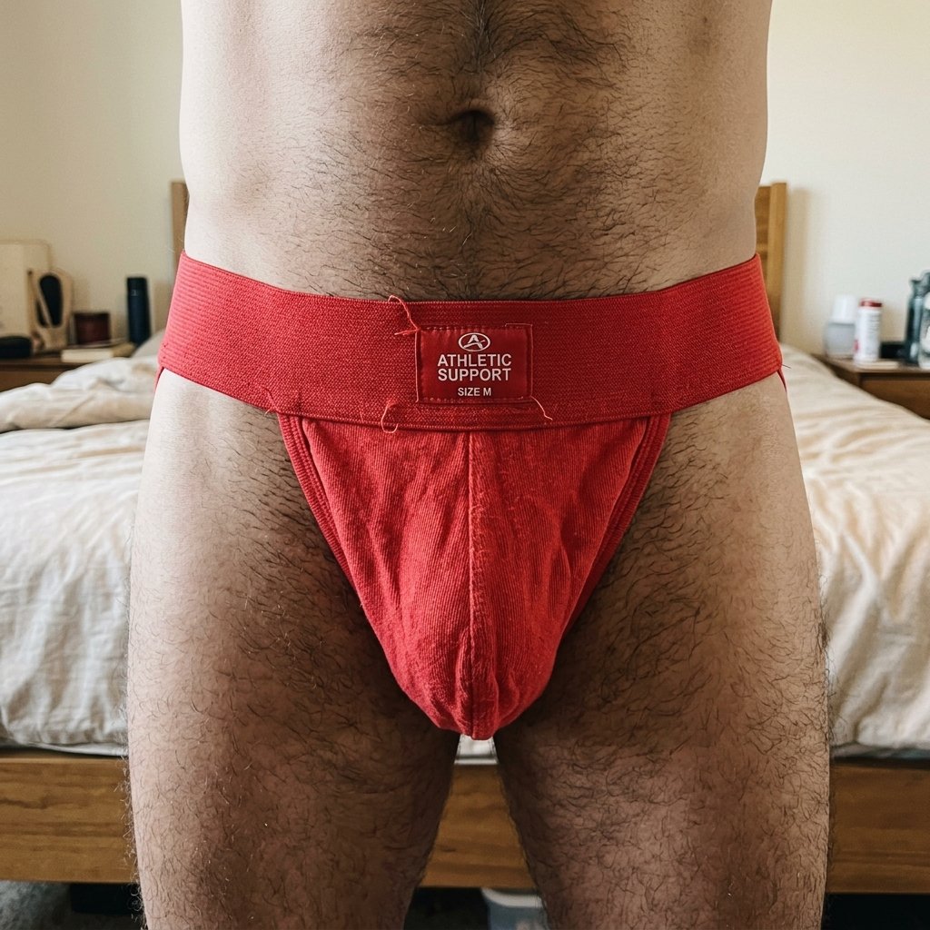 Cueca Jockstrap Mash Vermelha Close-Up